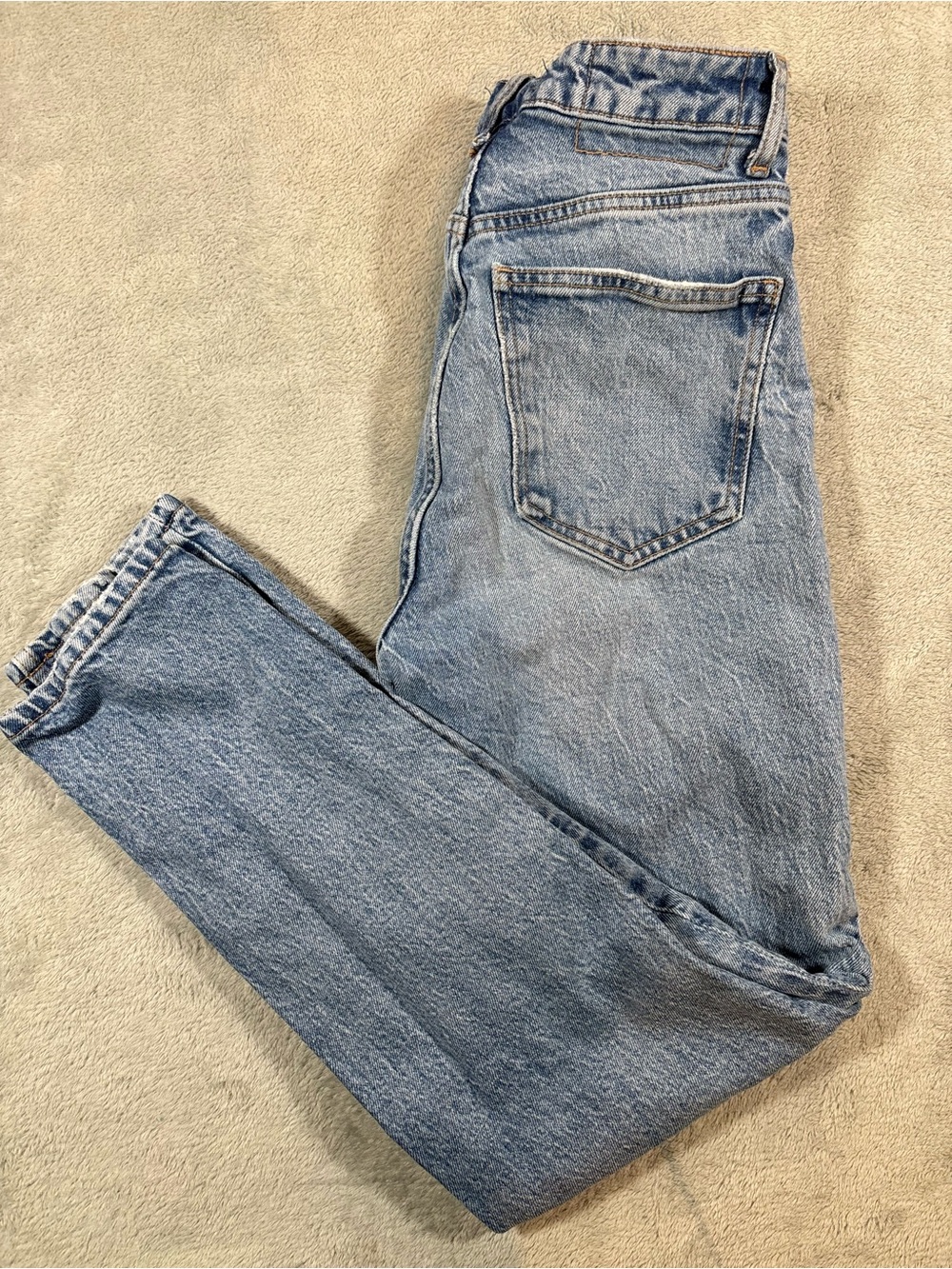 ZARA High Rise Straight Leg Denim Jeans Light Wash Size 0